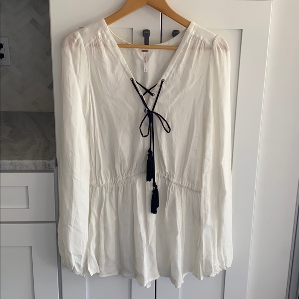Lightweight Long Sleeve White Shirt Free People
